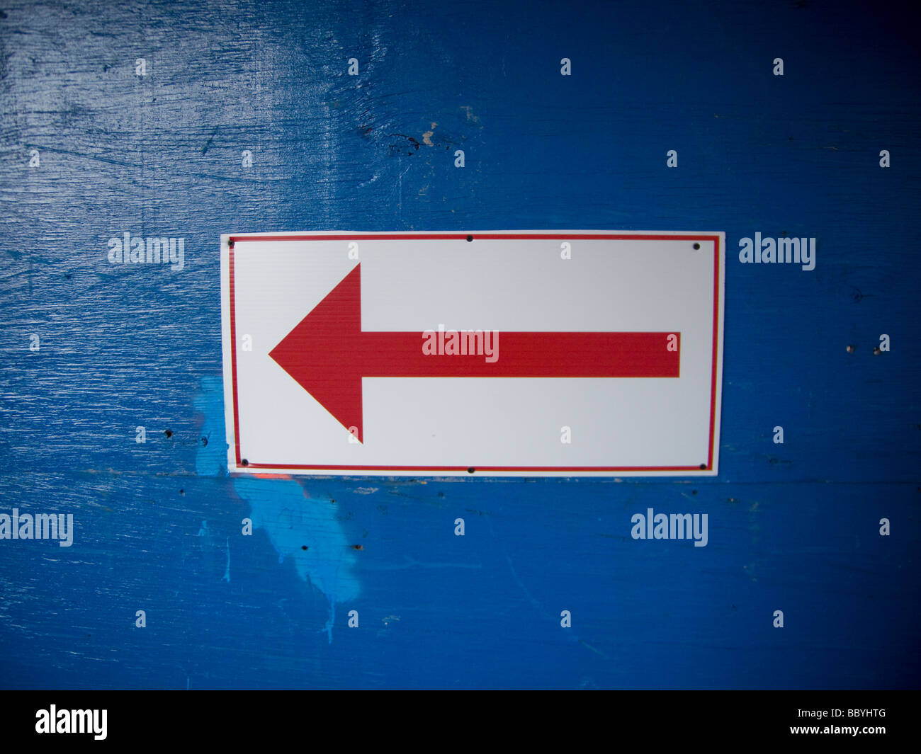 An arrow directional sign in New York on Sunday June 7 2009 Richard B Levine Stock Photo