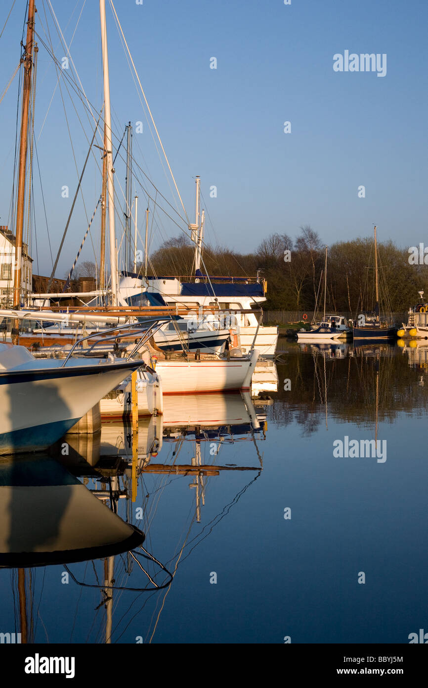 Forth and Clyde Canal at Bowling, Scotland. Stock Photo