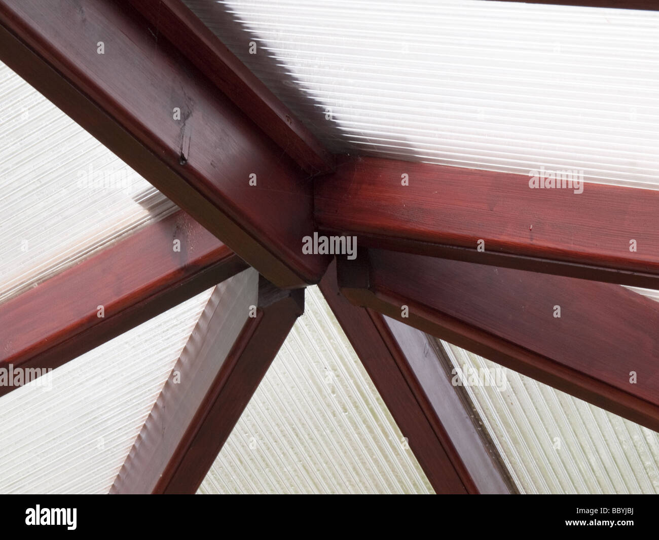 wood joints conservatory roof capentry joinery woodwork Stock Photo Alamy