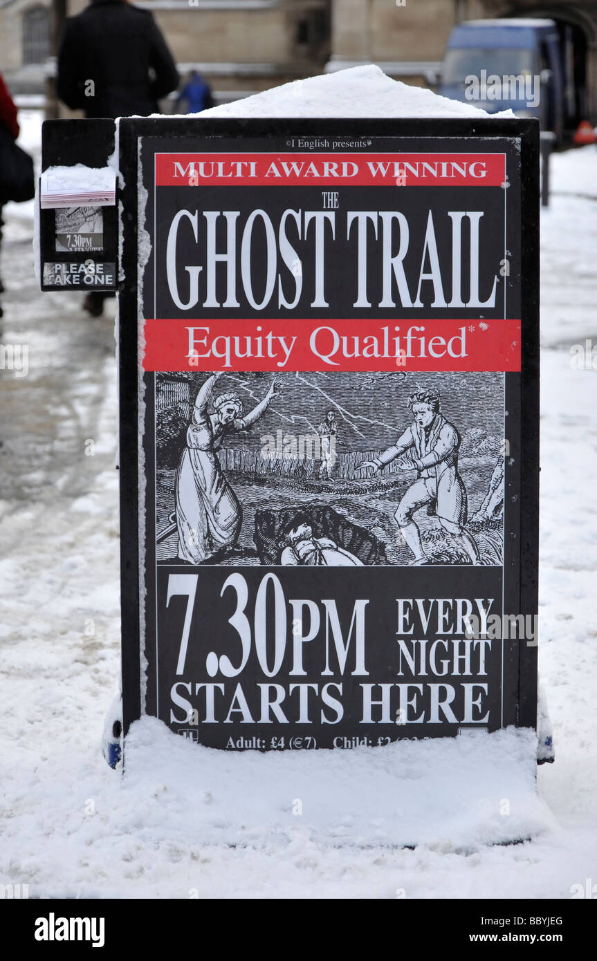 Advertising poster for a ghost trail, York, England, UK. Stock Photo