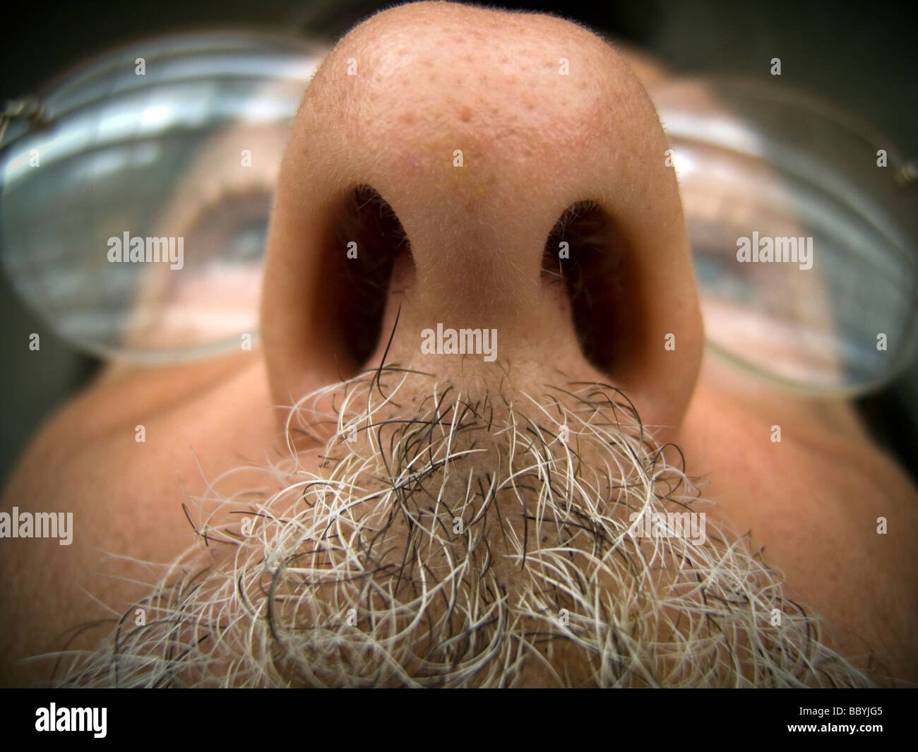 A models nose is seen in this photo illustration Stock Photo