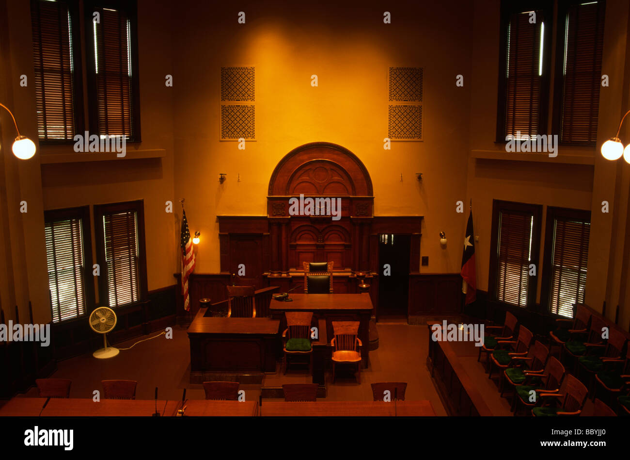 Courtroom Interior Within The Ellis County Courthouse In Waxahachie