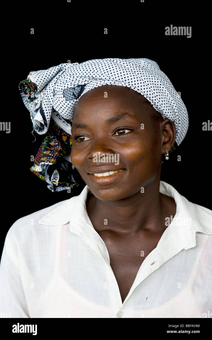 Portrait of a woman with headscarf Quelimane Mozambique Stock Photo