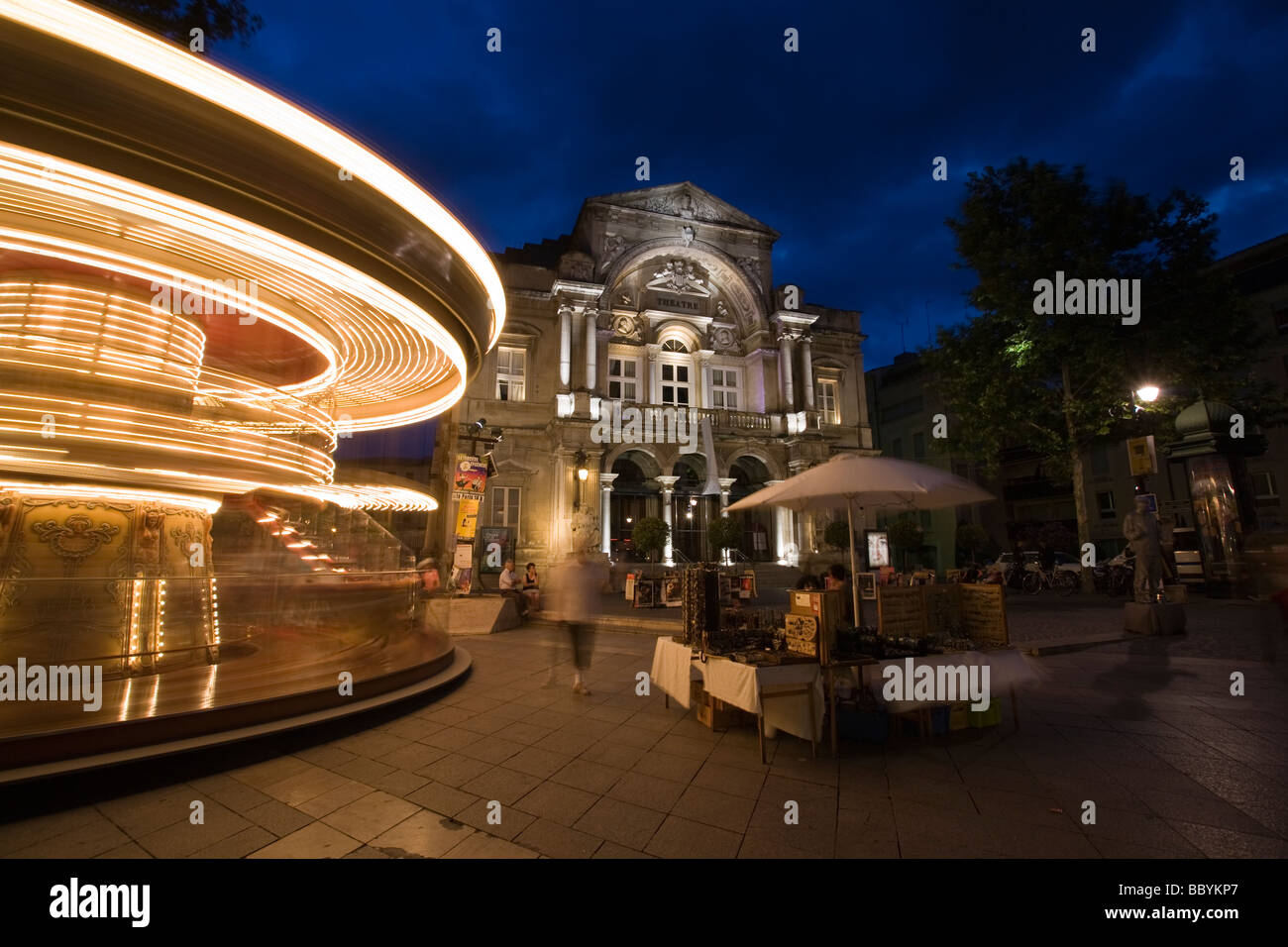 Carousel, Opera, theatre,town hall, Avignon, France Stock Photo
