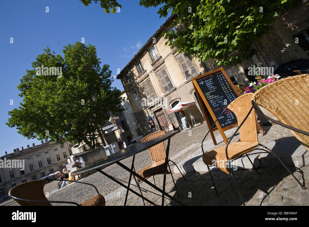 Place in front of the palace of the popes, Avignon, France Stock Photo