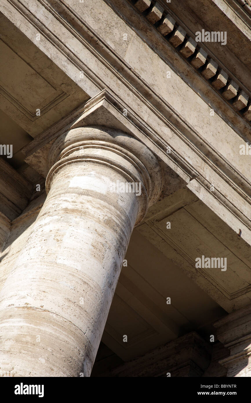 overhead part of large marble column Rome Stock Photo