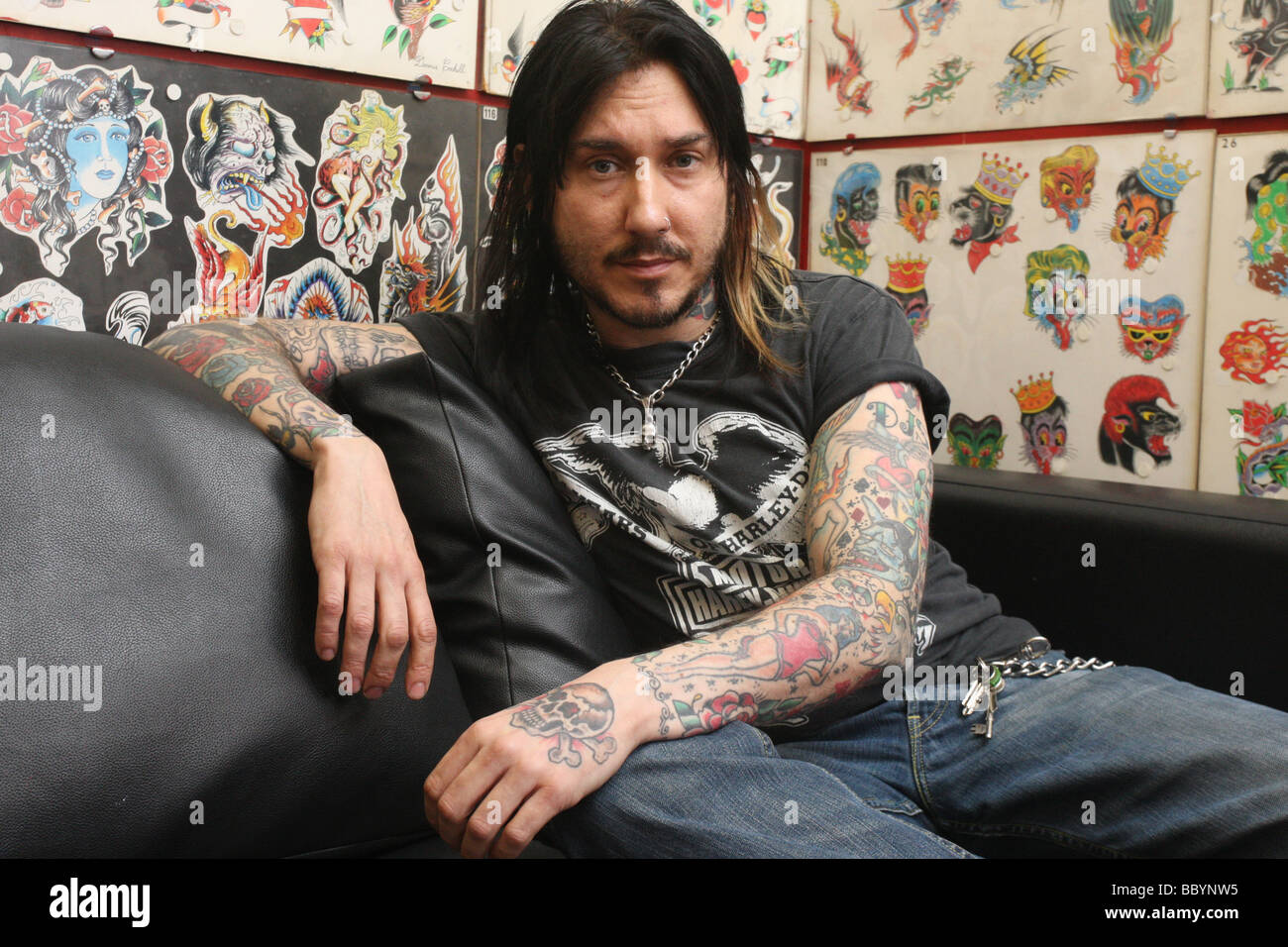 Portrait of a tattoo artist Stock Photo