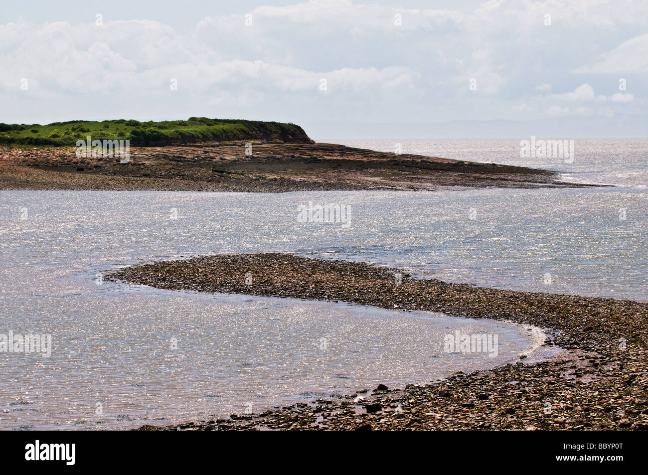 The shore at Sully Island in South Wales. Stock Photo