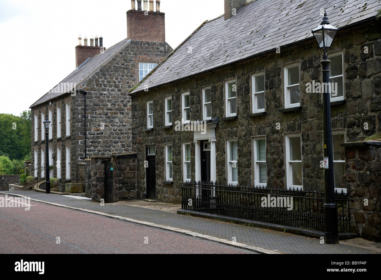 montgomery street in 18th century gracehill village a moravian settlement in county antrim northern ireland uk Stock Photo