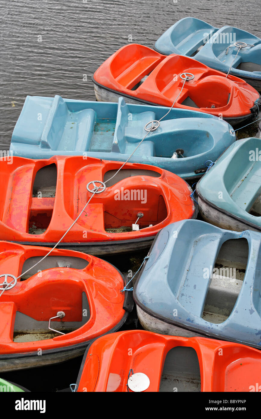 Paddle Boats on a boating lake, Roath Park, Cardiff UK Stock Photo Alamy