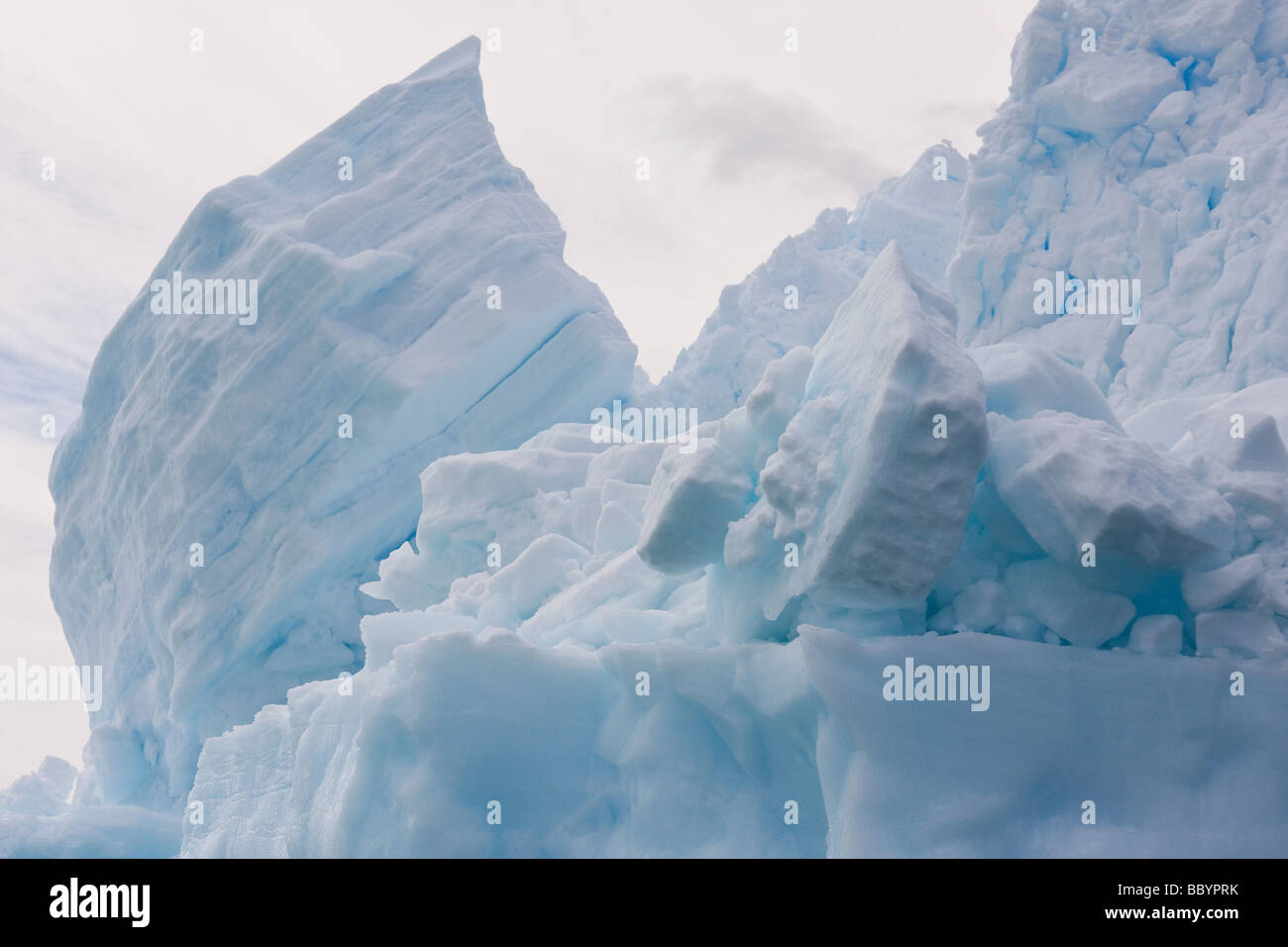 Ice landscapes from Antartica including amazing iceberg structures and features. Stock Photo