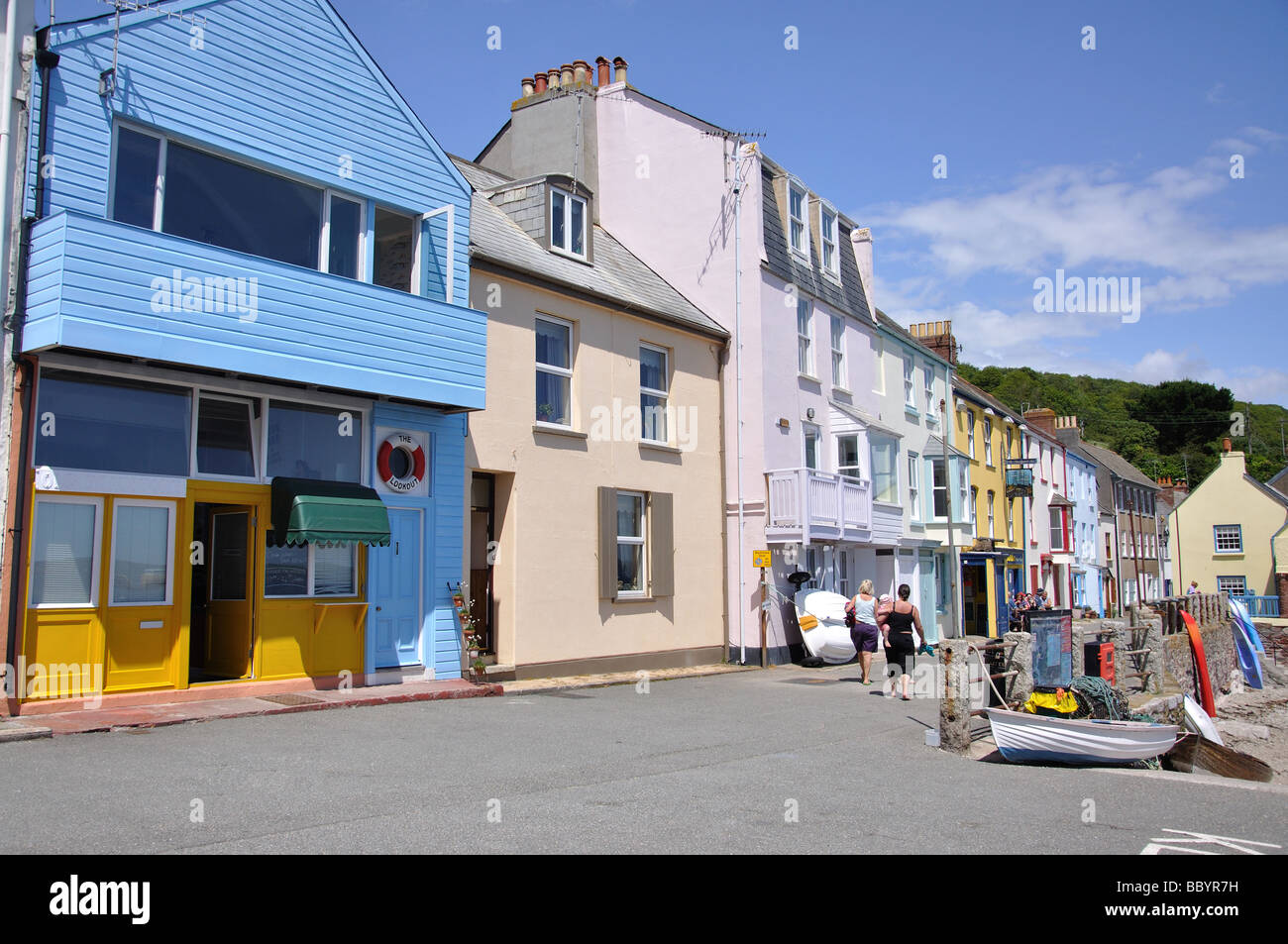 Seafront promenade, The Cleave, Kingsand, Torpoint, Cornwall, England, United Kingdom Stock Photo