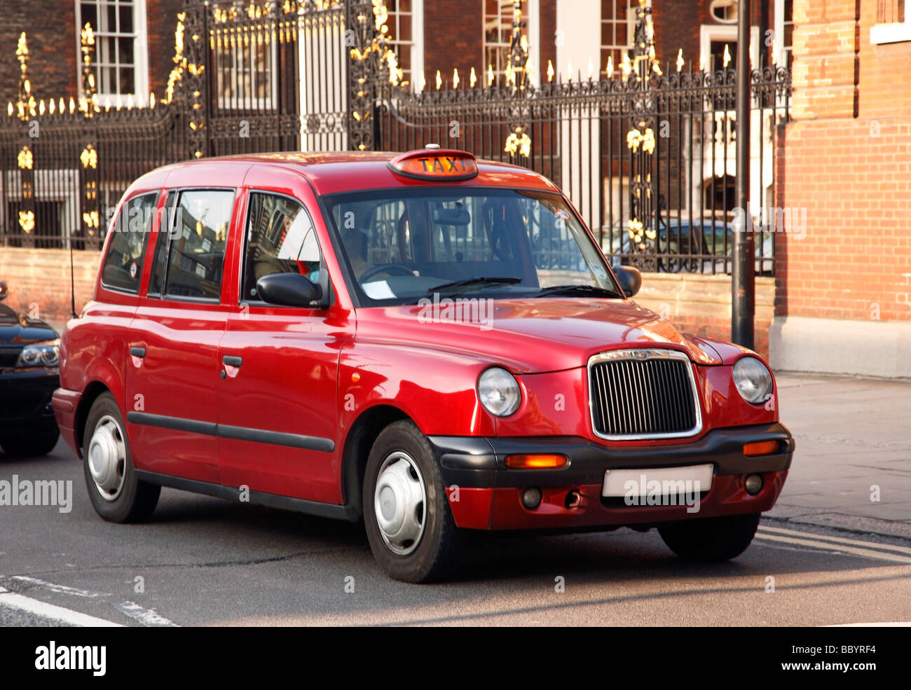 Red cab in London Stock Photo