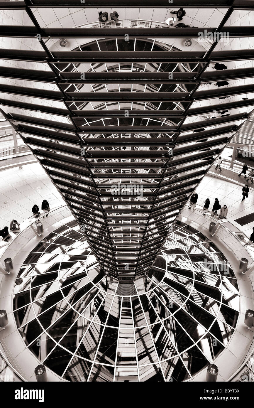 Inside the Reichstag parliament dome, Reichstag, Berlin, Germany, Europe Stock Photo