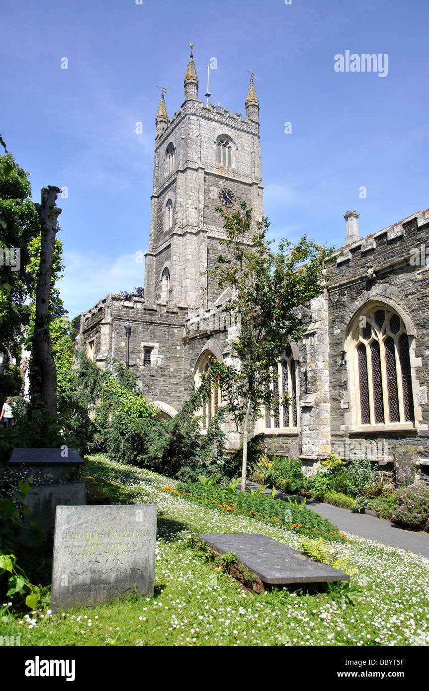 St.Fimbarrus Church, Fowey, Cornwall, England, United Kingdom Stock Photo