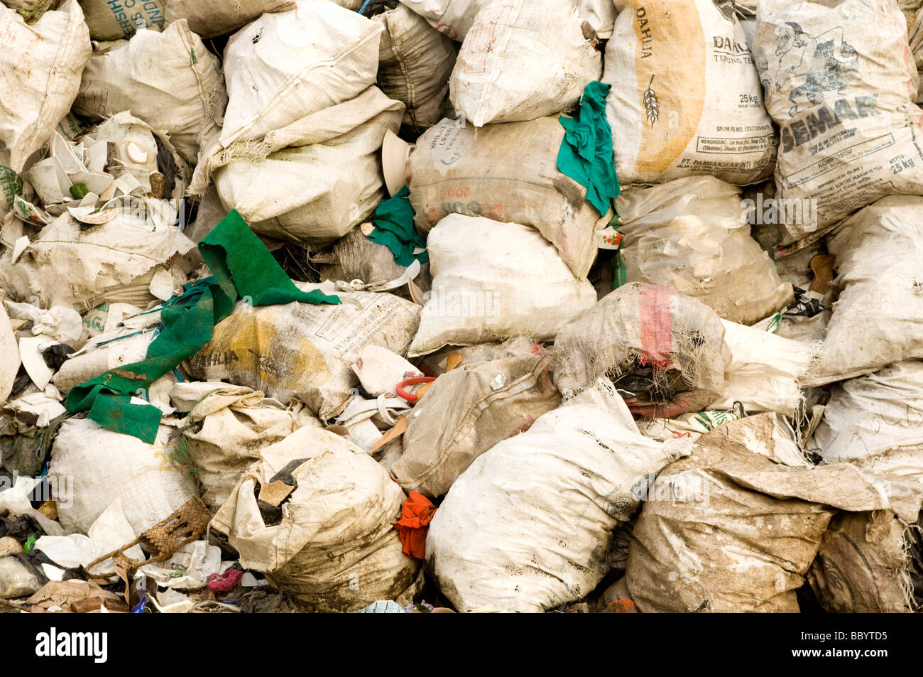 Stack of rubbish at rubbish dump, in Central Java in Indonesia Stock ...