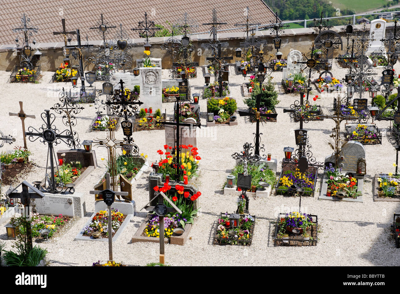 Churchyard, Barbian, Eisack Valley, South Tyrol, Italy, Europe Stock Photo