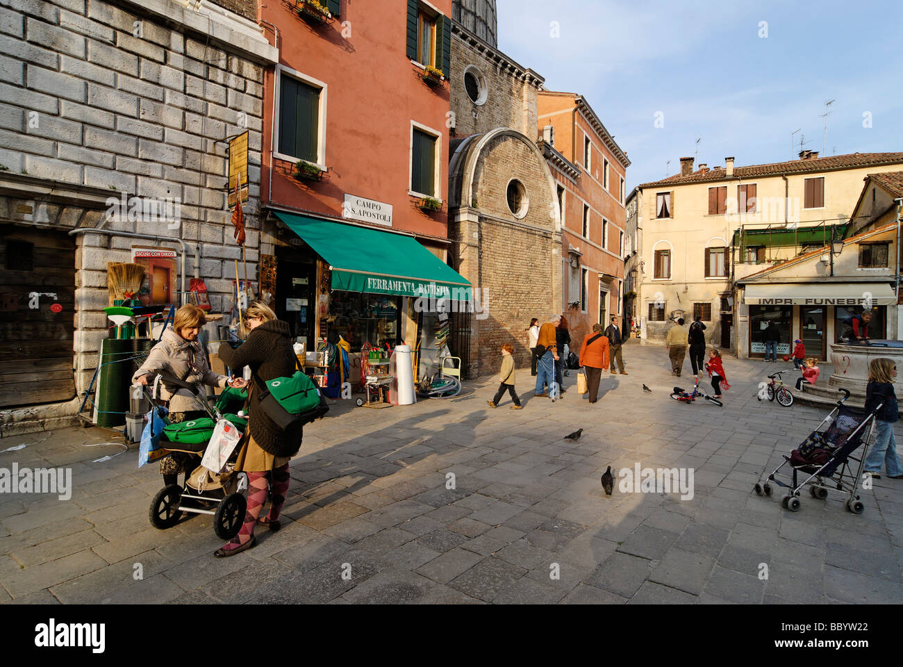 At the Campo SS. Apostoli, San Marco quarter, Venice, Venezia, Italy, Europe Stock Photo