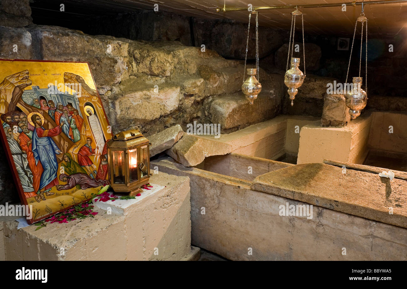 Grave chamber in the Lazarus Church, Agios Lazaros, Larnaca, Southern Cyprus, South Coast, Cyprus, greek part, Europe Stock Photo