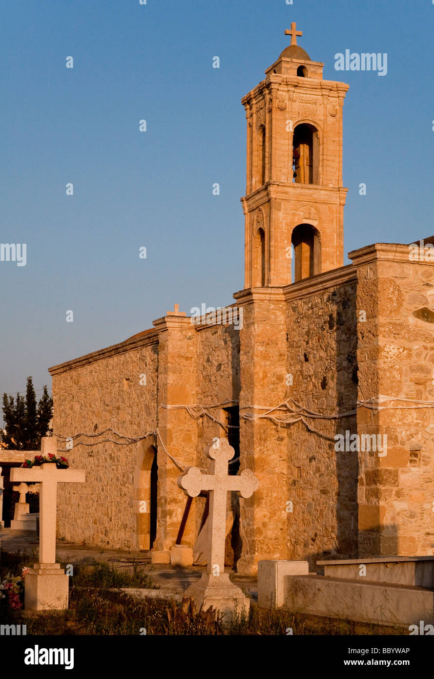 The church Agiou Leontiou, Pervolia, Cyprus, Greek part, Southern Europe, Europe Stock Photo