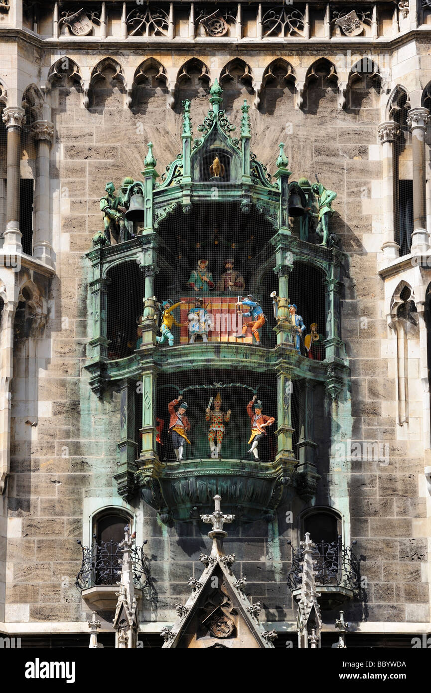 The chimes of the new city hall in Munich, Munich, Bavaria, Europe