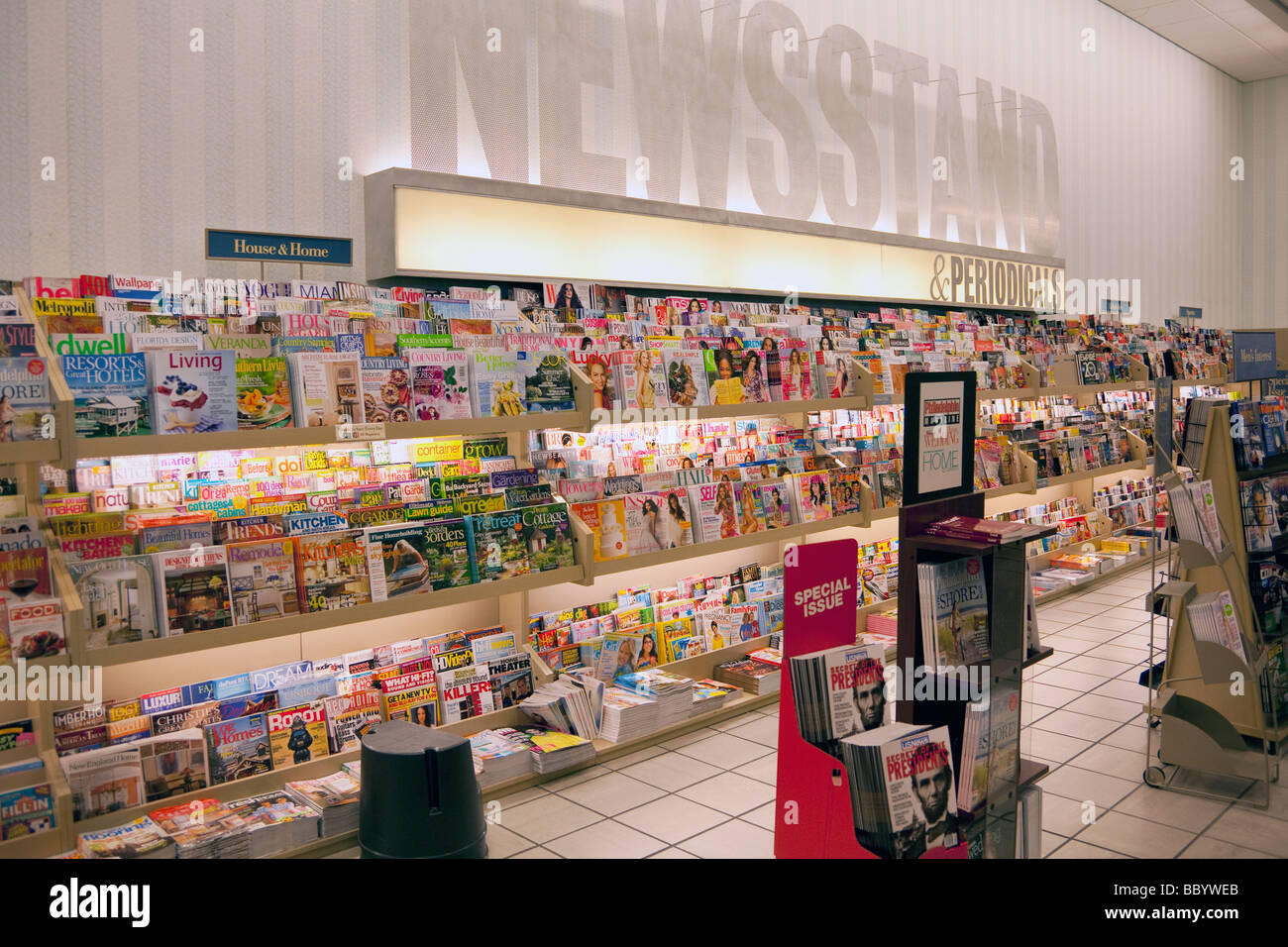 Magazines And Periodicals On Display At Newsstand