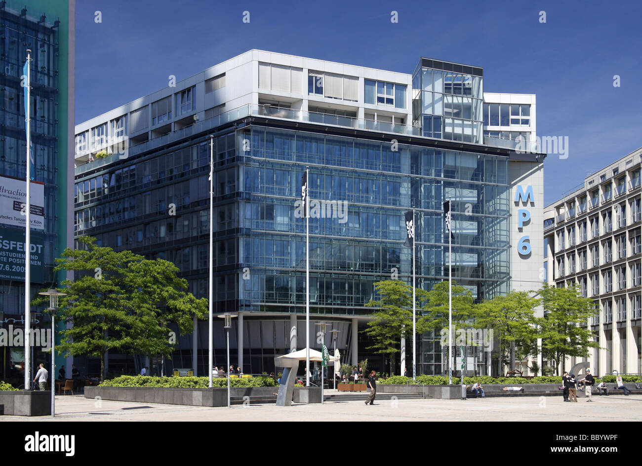Office buildings and radio studios in the Mediapark Media Park, Cologne, Rhineland, North Rhine-Westphalia, Germany, Europe Stock Photo