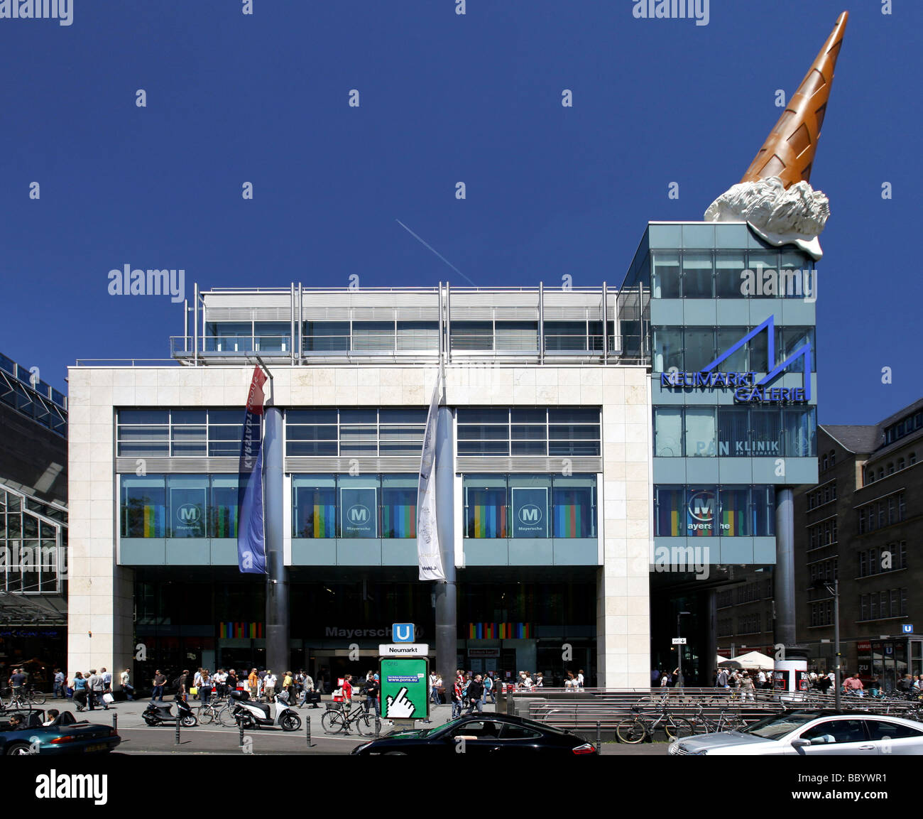 Neumarkt-Galerie shopping gallery with ice-cream cone, Cologne, Rhineland, North Rhine-Westphalia, Germany, Europe Stock Photo