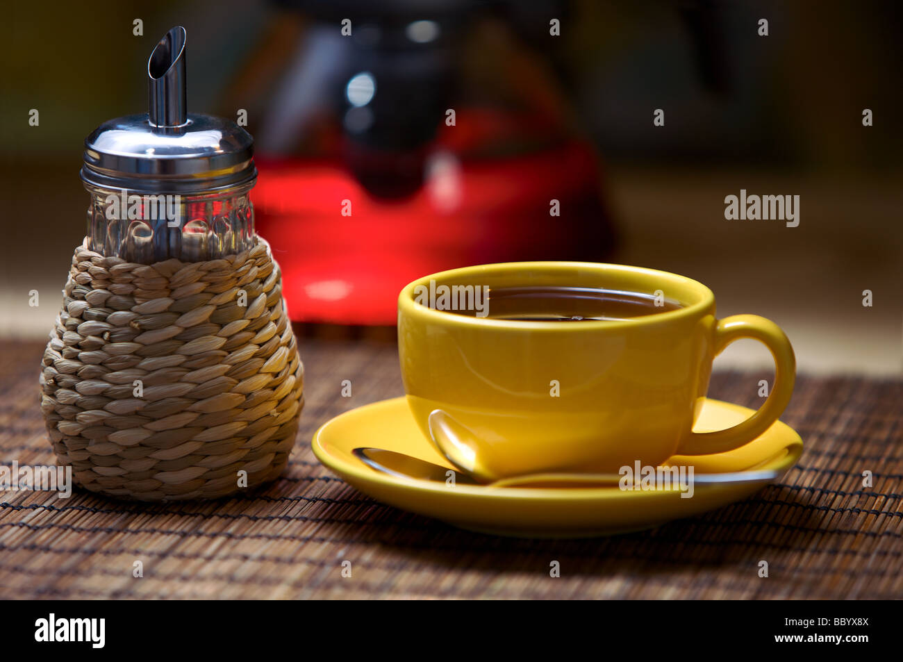 Yellow Table Tea Tea in yellow cup on table Stock Photo - Alamy