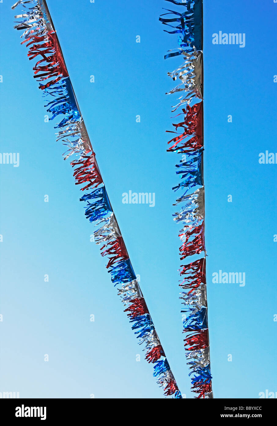 red white and blue streamers Stock Photo - Alamy