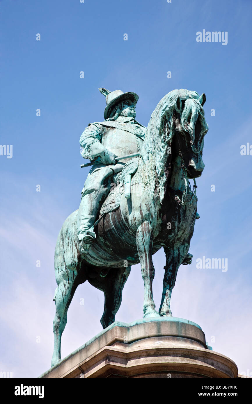 Statue of King Karl X Gustav, Stortorget, Malmö (Sweden) Stock Photo