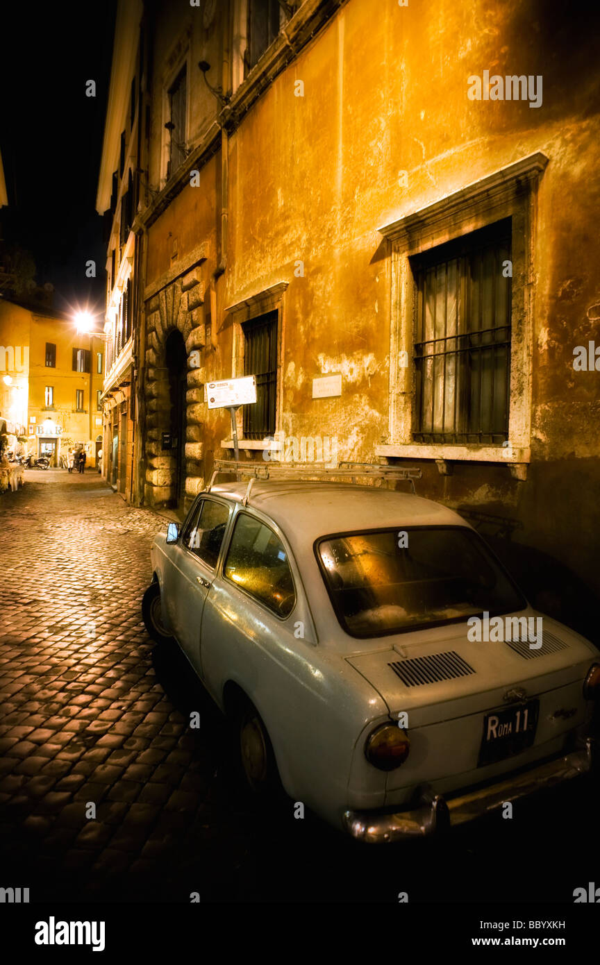 Old car in street at night Stock Photo - Alamy
