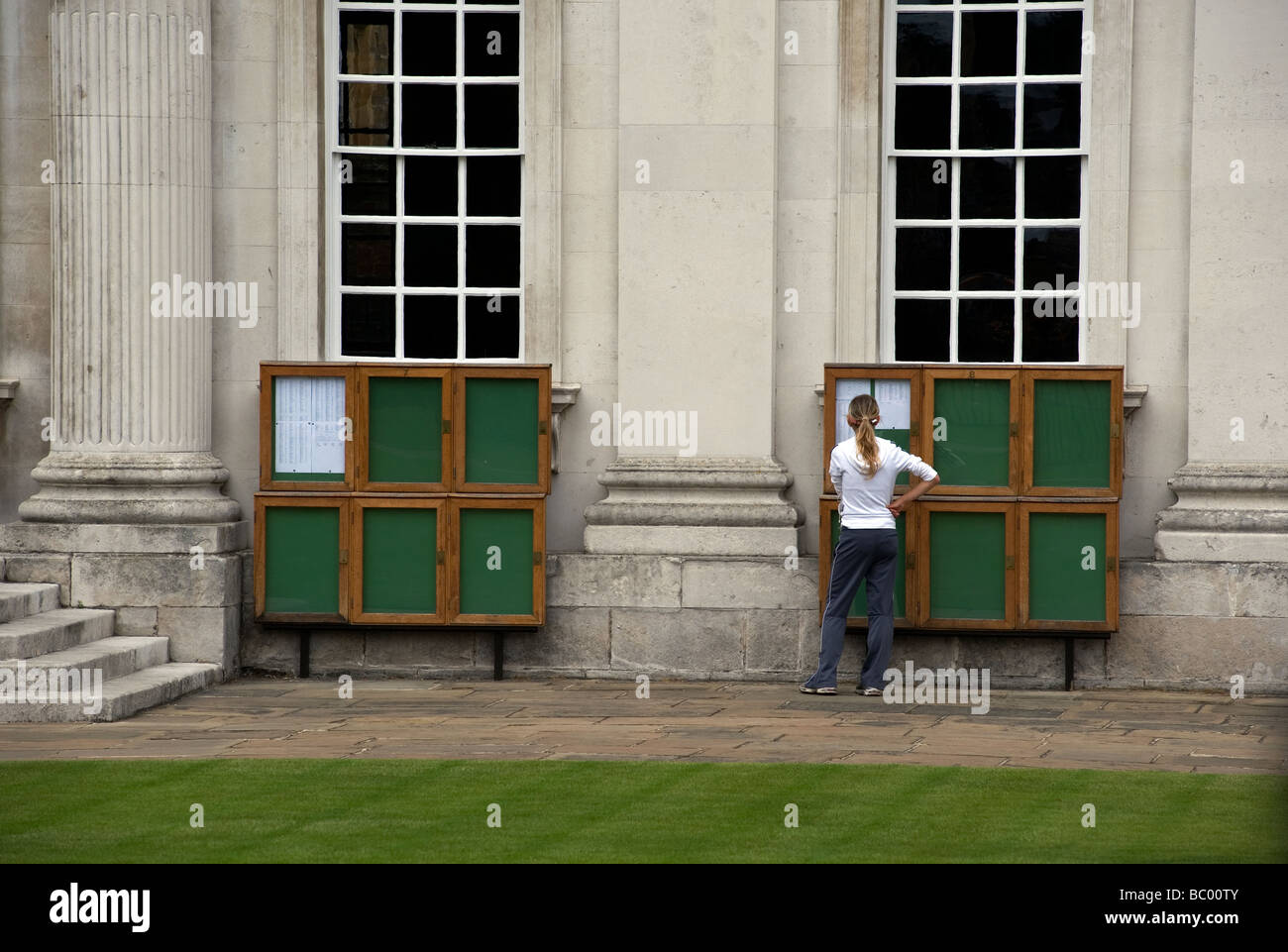 Cambridge students results education higher wait senate house posted anticipate Britain Stock Photo