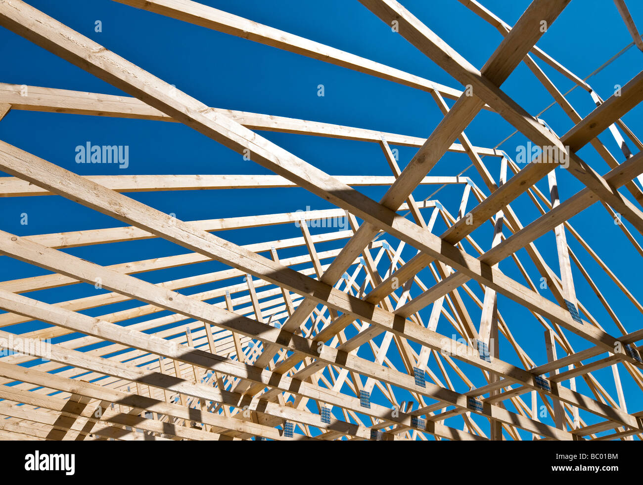 Prefabricated roof trusses hi-res stock photography and images - Alamy