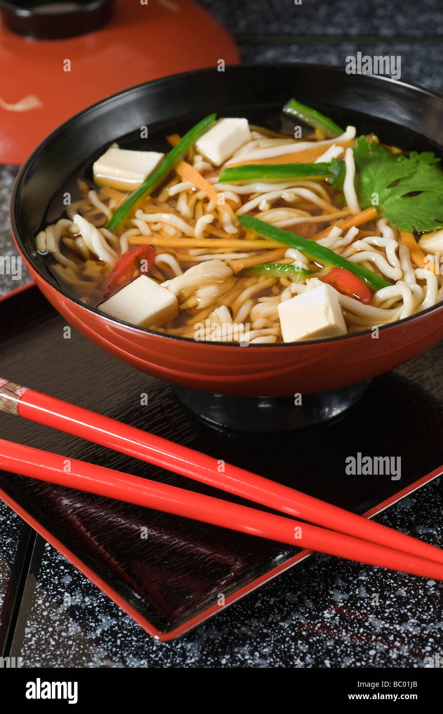 Miso soup and noodles Japan Food Stock Photo - Alamy