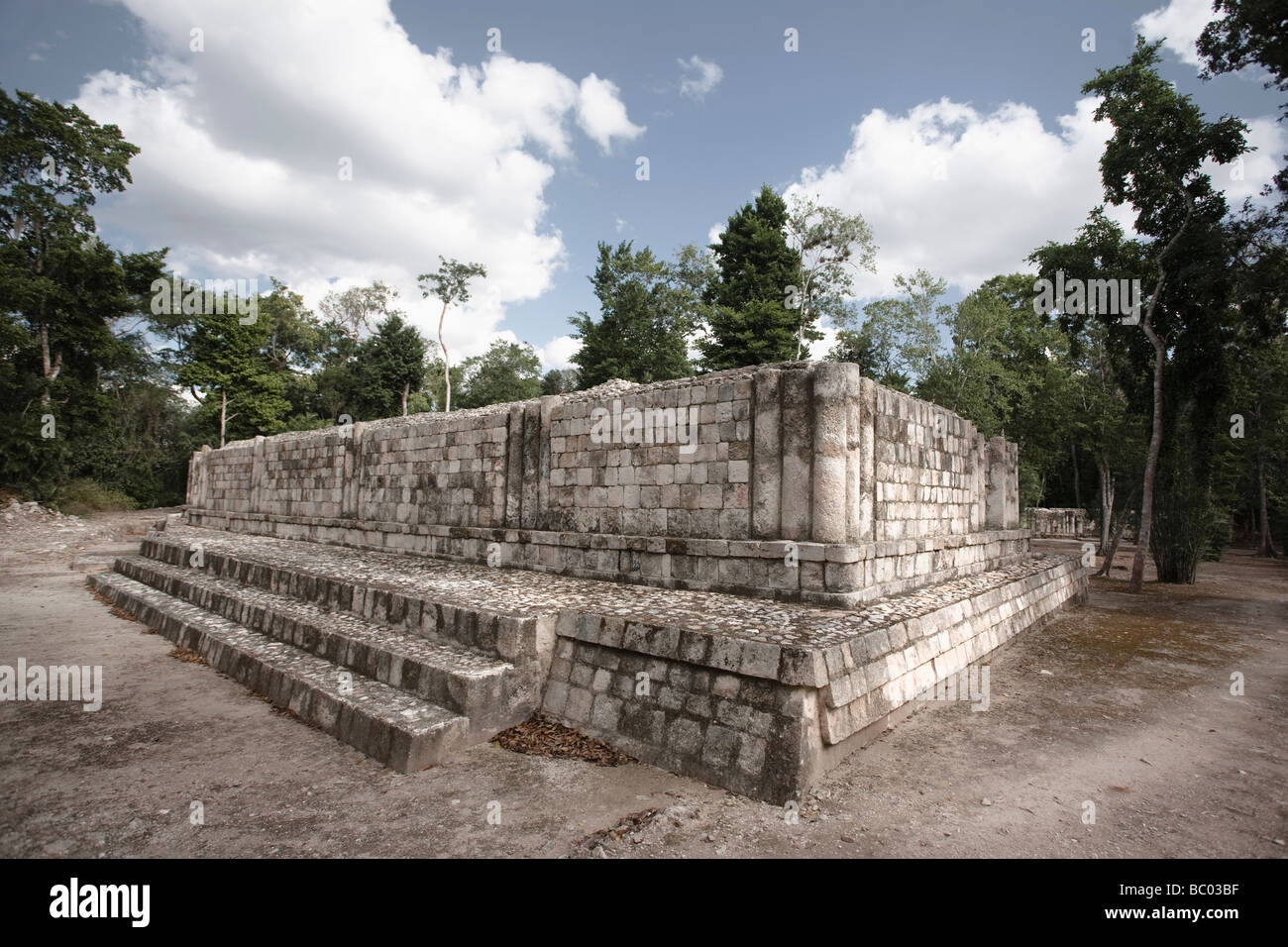 Ruins at the Santa Rosa Xtampac archeological site. Campeche, Mexico. Stock Photo