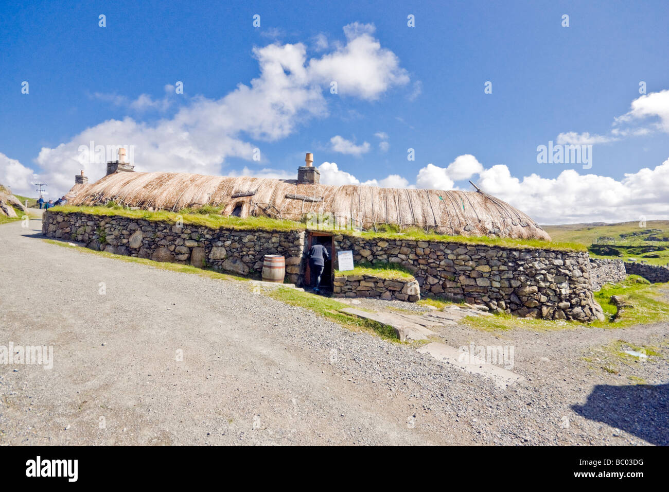 Museum of Gearrannan Black House Village at Carloway on the Atlantic ...