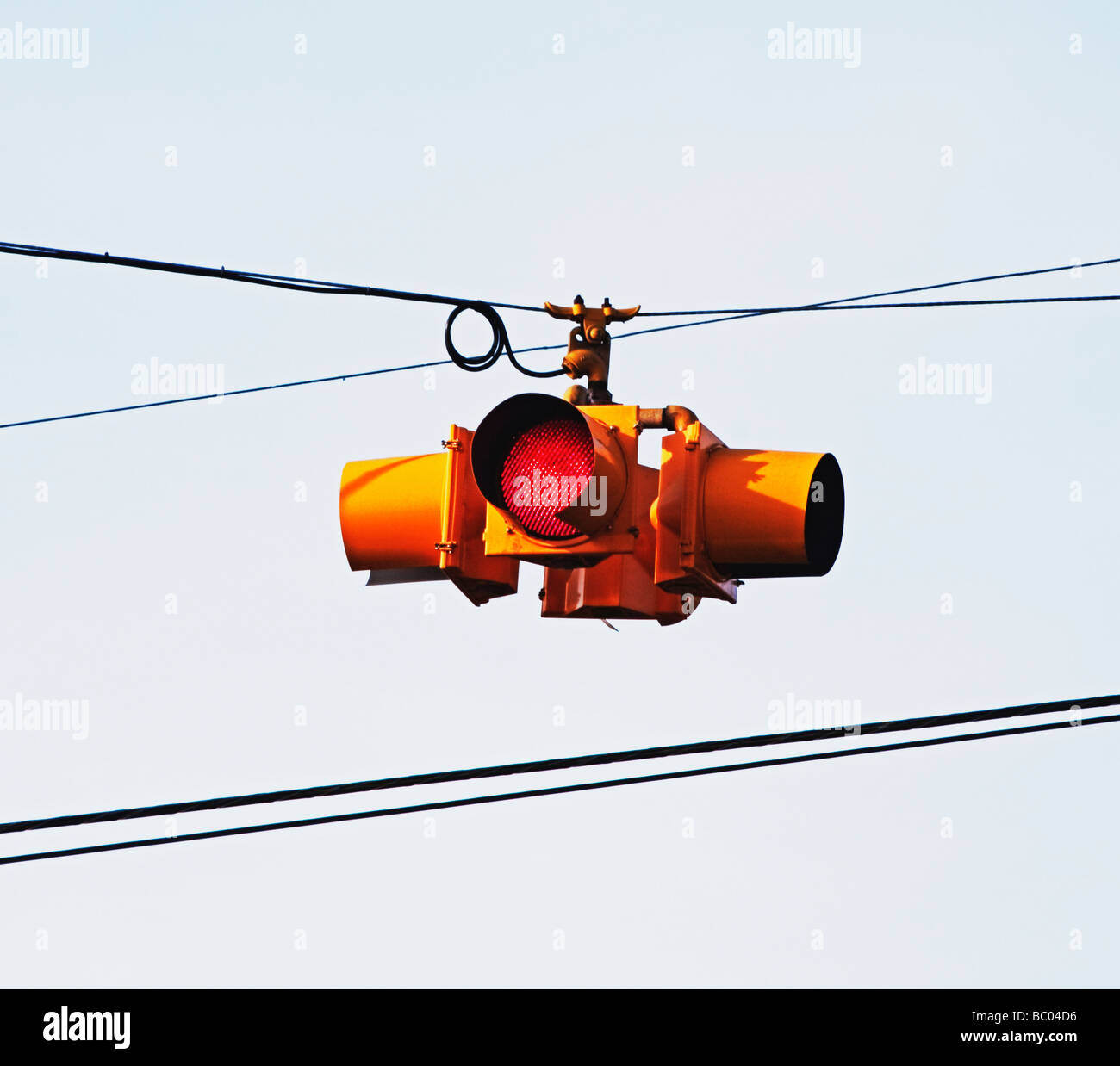 traffic light at four way stop Stock Photo Alamy