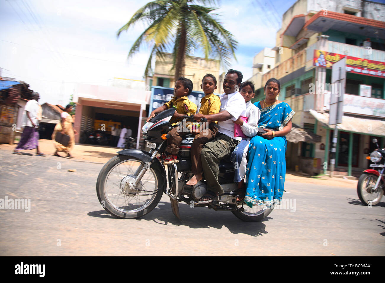 India, Tamil Nadu, Salem, street with traffic Stock Photo