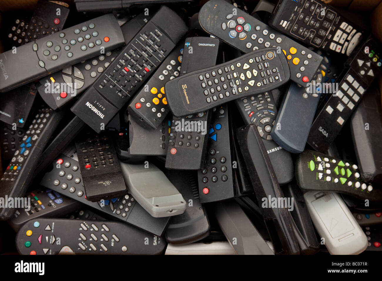 A pile of out thrown remote controls Stock Photo Alamy