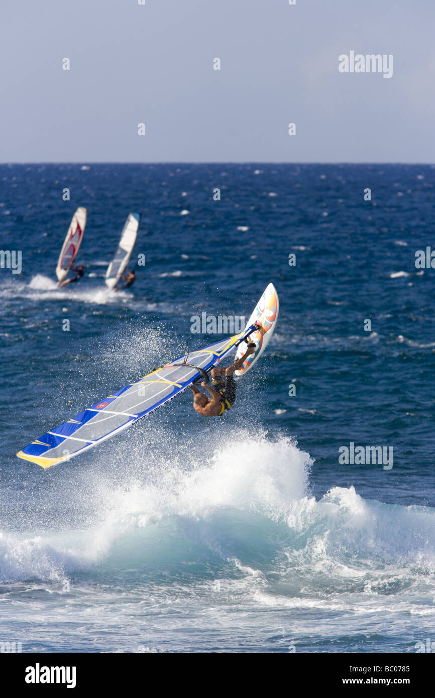 Windsurfing at Hookipa Beach, Paia, Maui Hawaii Stock Photo Alamy