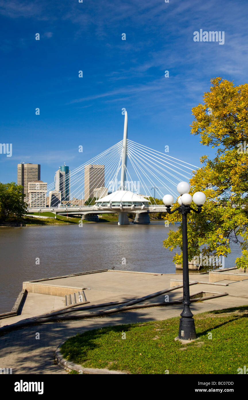 The Provencher bridge over the Red River in Winnipeg Manitoba Canada Stock Photo Alamy