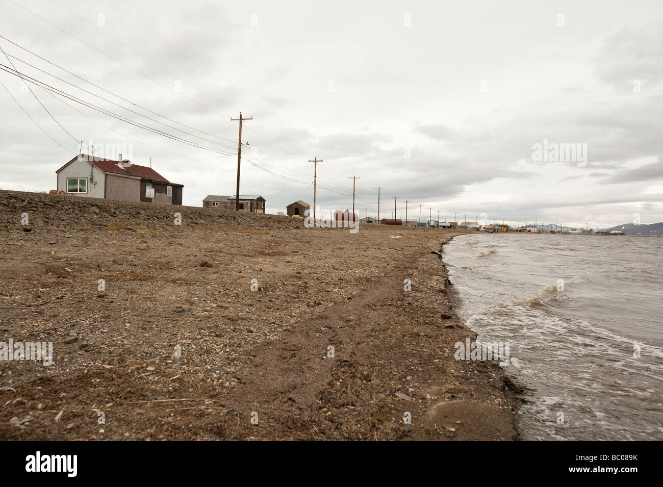 THE SHORELINE COMING INTO TELLER ALASKA A SUBSISTENCE FISHING VILLAGE