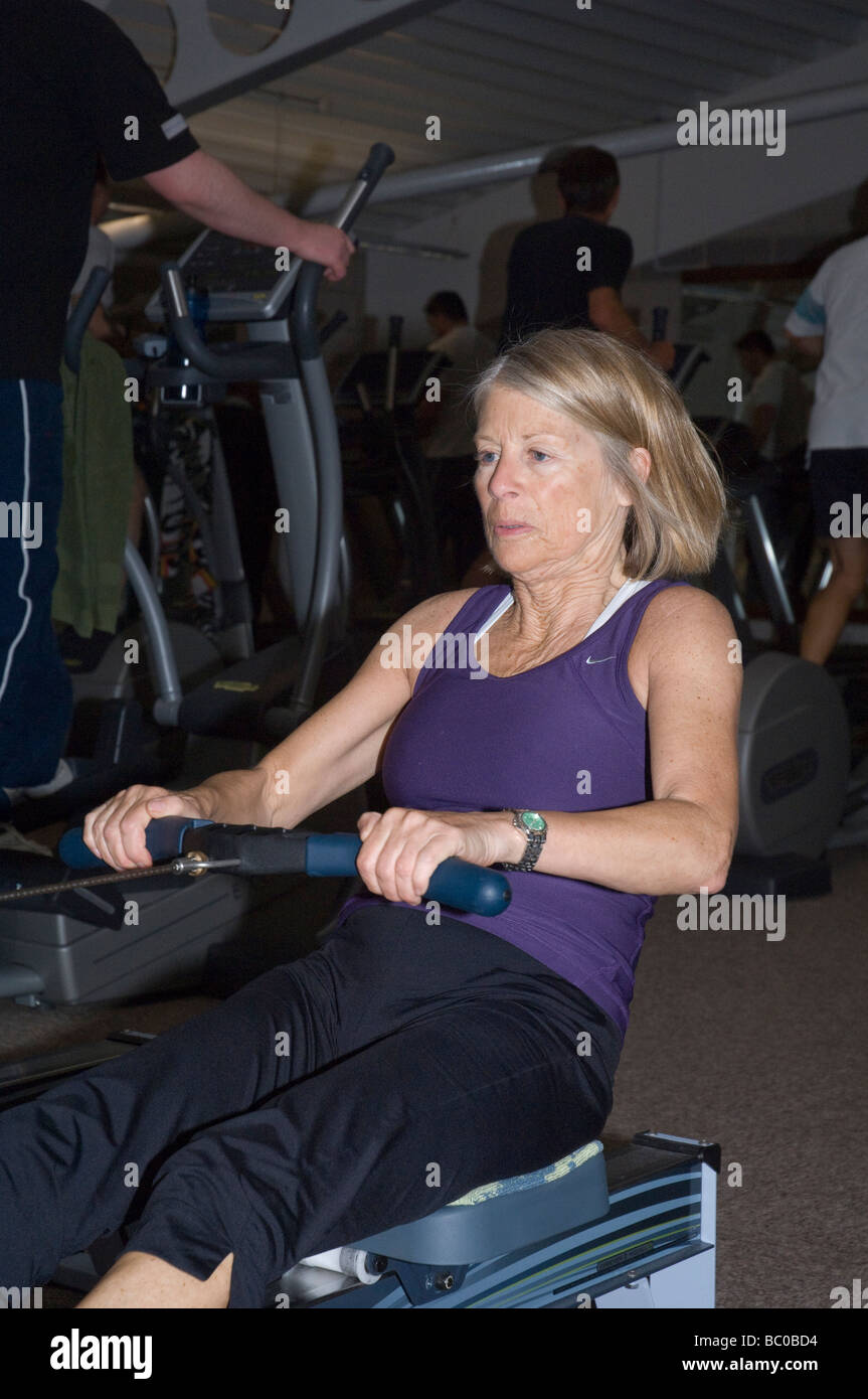 Female using rowing machine fitness gymnasium Haverfordwest Sports ...