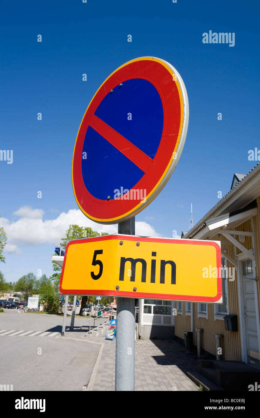 Parking prohibited traffic sign in Lappeenranta Finland Stock Photo Alamy