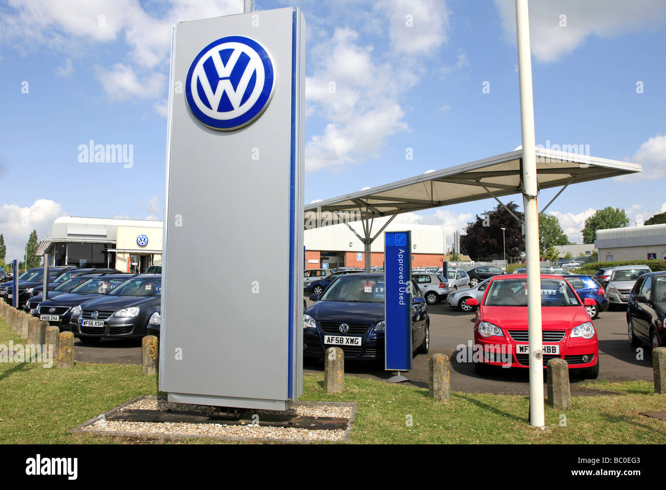 VW German Car dealership and forecourt Stock Photo Alamy
