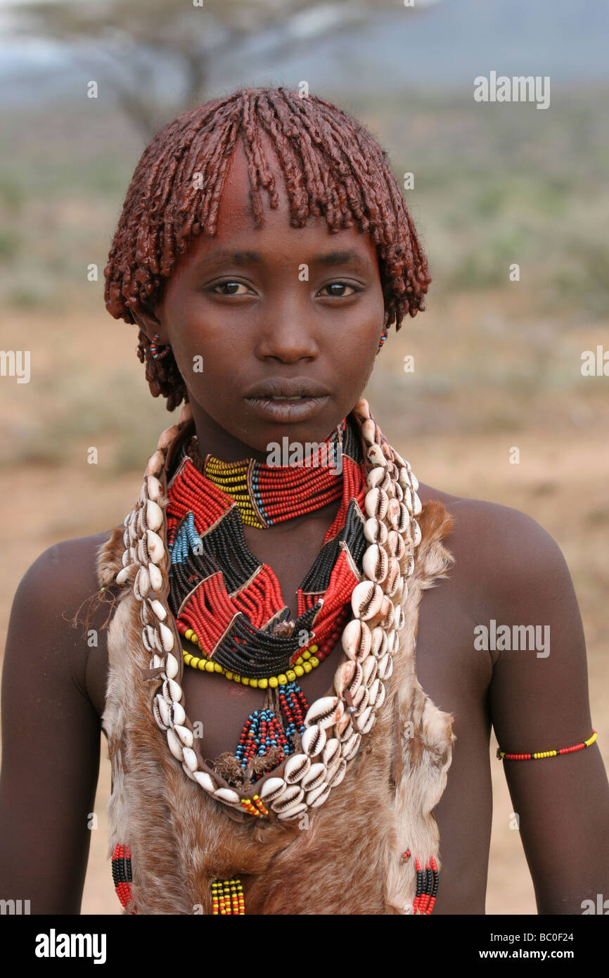 Africa Ethiopia Omo River Valley Hamer Tribe Stock Photo