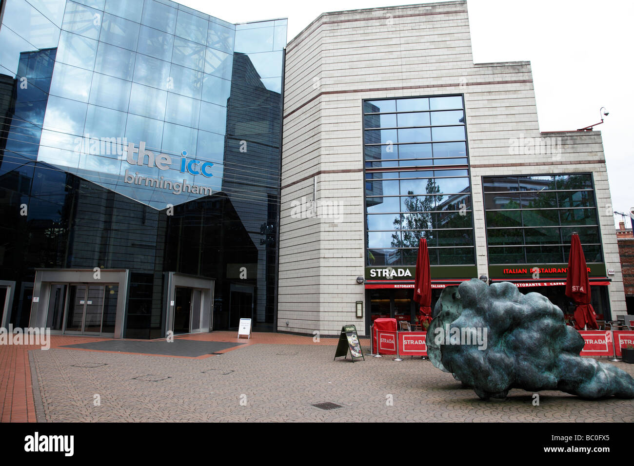 entrance to the icc birmingham from brindley place birmingham uk Stock Photo