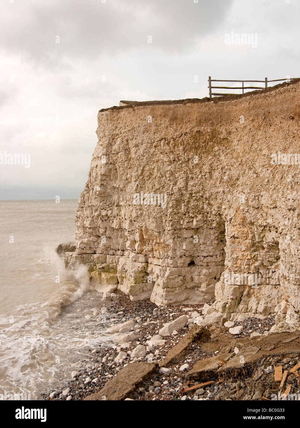 An eroded chalk cliff along the coast of East Sussex Stock Photo Alamy