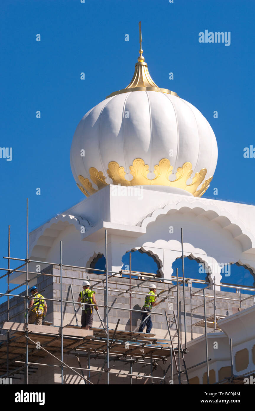 Gurdwara Sikh Temple under construction, Leamington Spa, Warwickshire, UK. Stock Photo